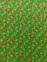 1970’s Green with Red Calico Flowers Fabric - BTY (L2)
