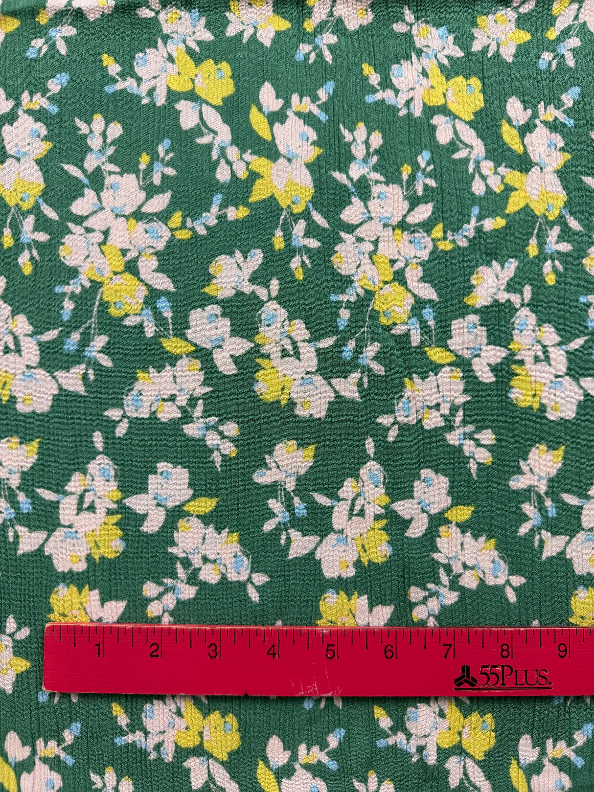 2000’s Crinkle Pleated Green with Small Florals Fabric - P261