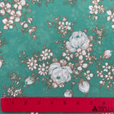 1960’s Green Floral Fabric - Double Knit - BTY