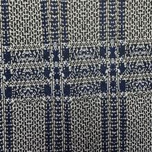 1970’s Blue White Black Large Plaid Fabric -  Polyester - BTY