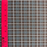 1970’s Blue Brown and White Plaid Fabric-  Polyester - BTY