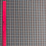 1970’s Blue Brown and White Plaid Fabric-  Polyester - BTY