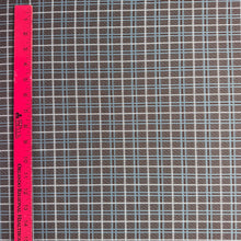 1970’s Blue Brown and White Plaid Fabric-  Polyester - BTY