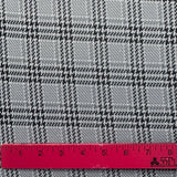 1970’s Black and Grey Houndstooth Plaid Fabric-  Polyester - BTY (K1)