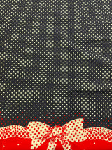 1980’s Red and Blue Bow Border Print Fabric (P266)