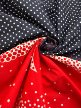 1980’s Red and Blue Bow Border Print Fabric (P266)