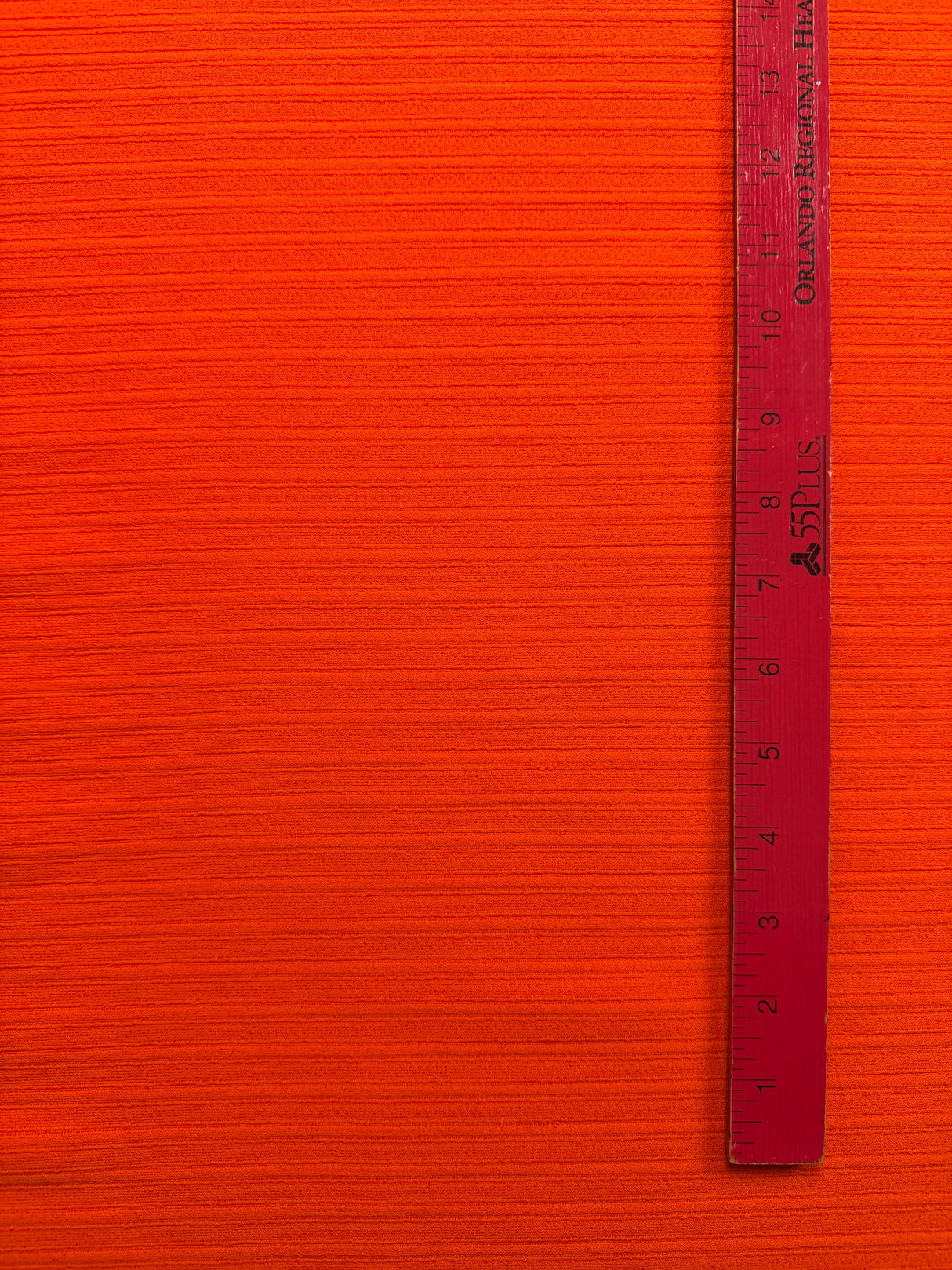 1970’s Bright Orange Ribbed Double Knit Polyester Fabric (P264)