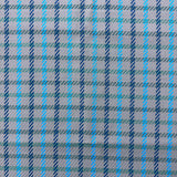 1970’s Grey with light blue, dark blue and green dashed plaid fabric (P4)