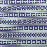 1970’s Purple and White Geometric print polyester double knit fabric (P7)