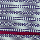 1970’s Purple and White Geometric print polyester double knit fabric (P7)