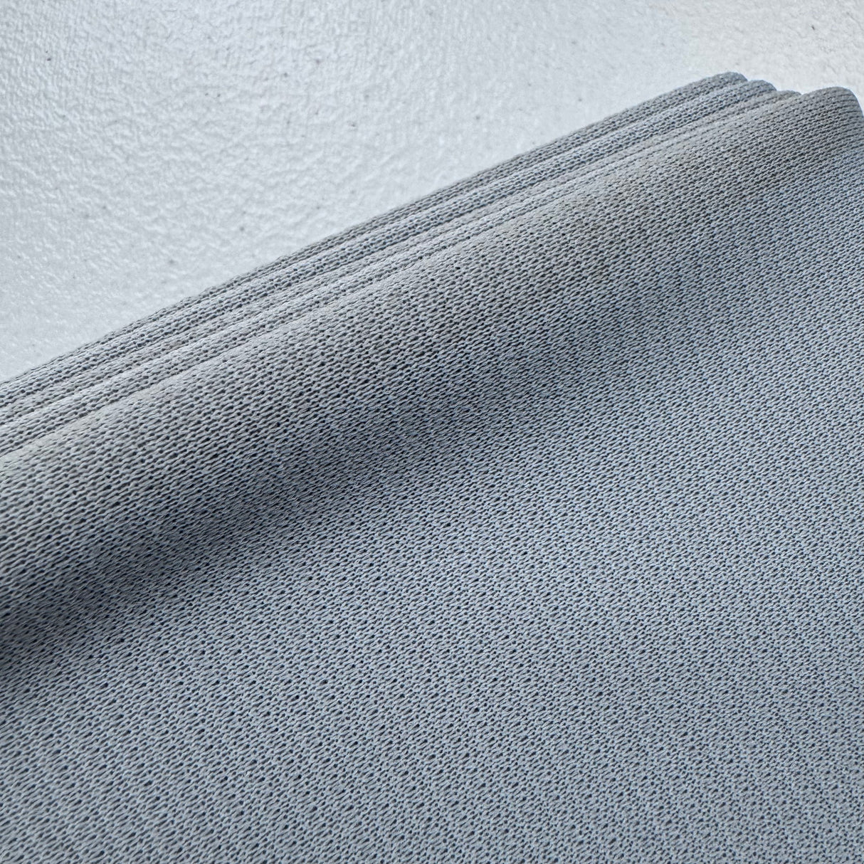 1970's Grey Ribbed Soft Double Knit Polyester Fabric (B2)- BTY