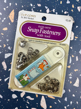 1980's J&P Coats Metal Non-Sew Snap Fasteners - 16 - NOS