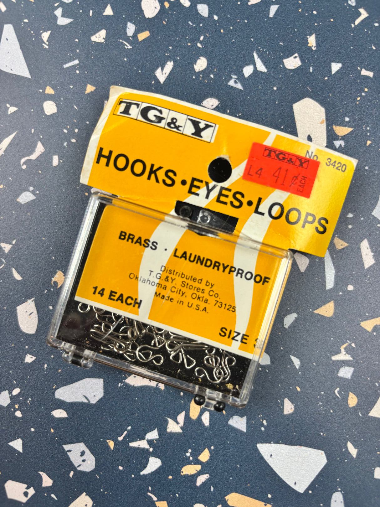 1970's TG&Y Hook & Eye Closures - Silver Tone - Size 3 - NOS