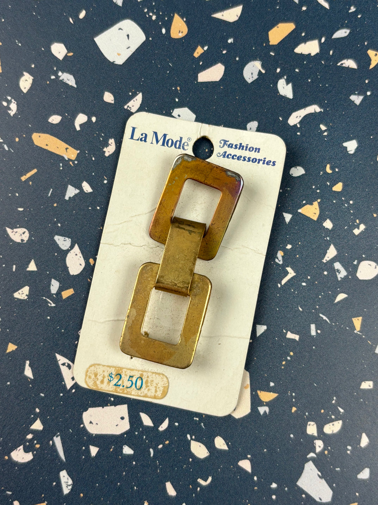 1970’s La Mode Gold tone Hook Belt Buckle