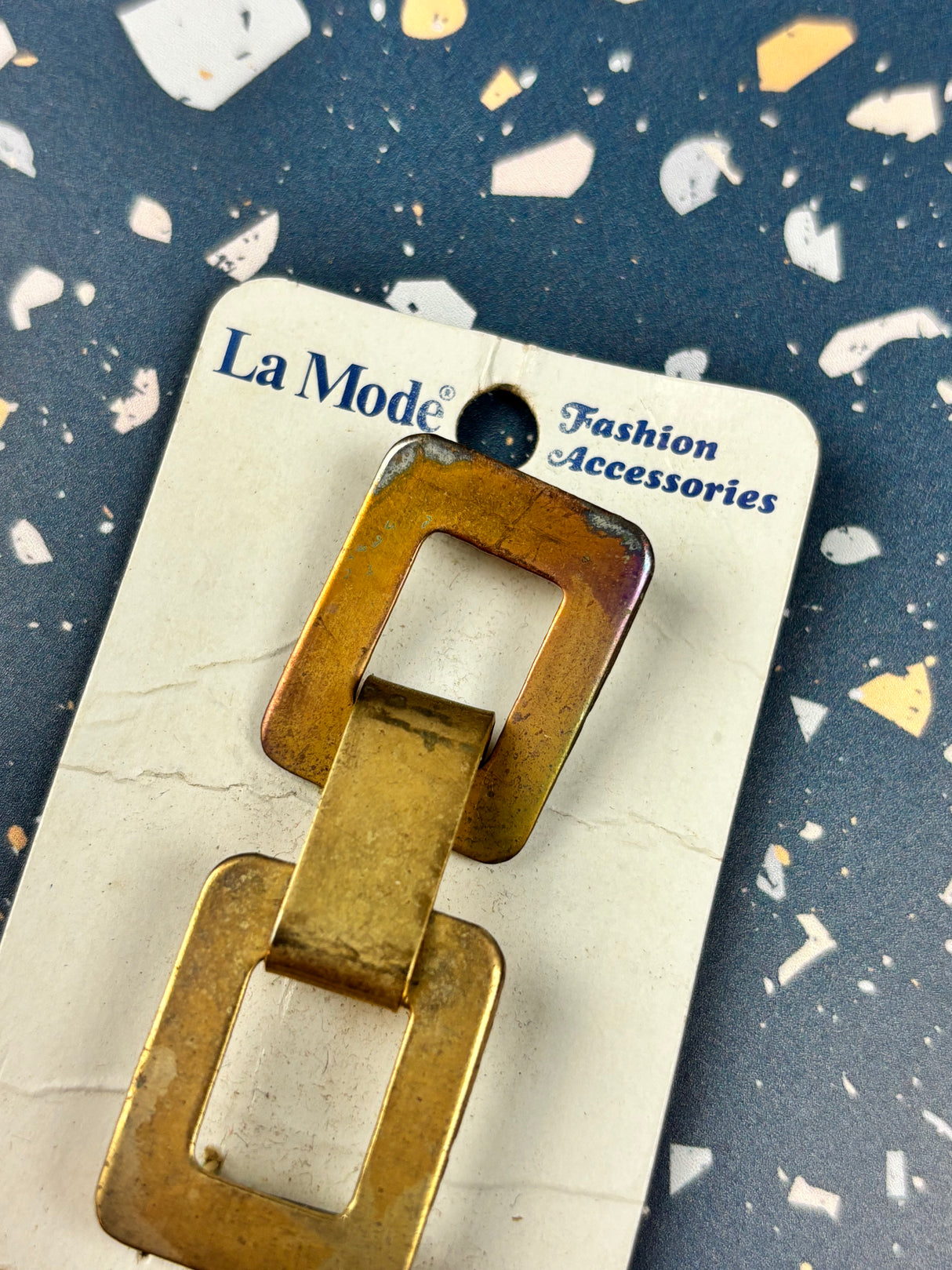 1970’s La Mode Gold tone Hook Belt Buckle