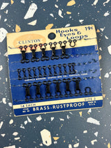 1960's Clinton Scovill Hook & Eye Closures - Black - Size 3 - NOS