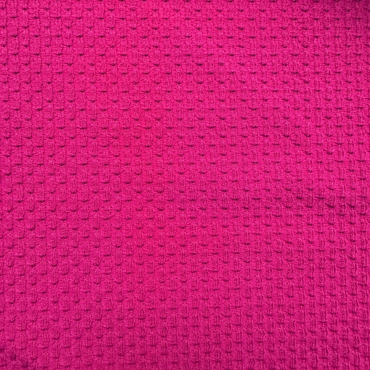 1970’s Fuschia/Red Raised "Waffle" Knit Double Knit Polyester Fabric (C1)