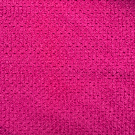 1970’s Fuschia/Red Raised "Waffle" Knit Double Knit Polyester Fabric (C1)