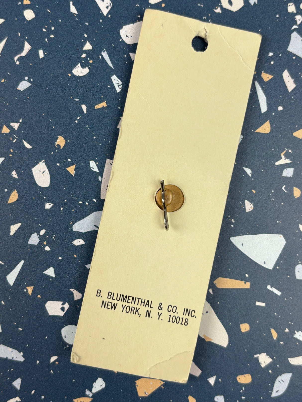 1980’s Le Chic Light Wooden Shank Button - 1 3/8” - on card