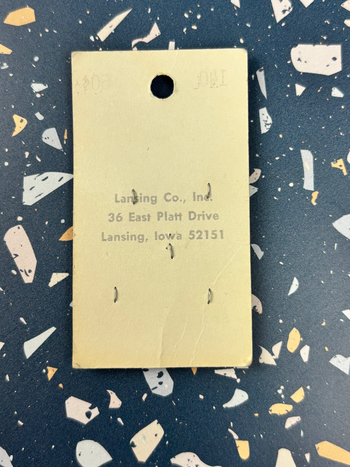 1980’s La Petite Cream Plastic Button - Set of 5 - 1/2” - on card