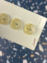 1980’s La Mode Cream and Unicorn Skin Pearlescent Buttons - Set of 3 - 5/8” - on card