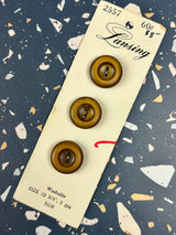 1980’s Lansing Brown Matte Pearlescent Buttons - Set of 3 - 3/4” - on card