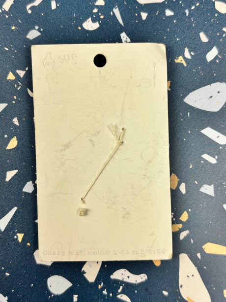 1980’s La Petite Cream/Yellow Pearlescent Plastic Button - Set of 2 - 1” - on card