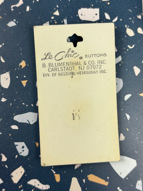 1970’s Le Chic Brown Pearlescent Plastic Buttons - Set of 2 - 7/8” - on card