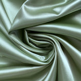 1970’s Mint Green Creped Back Satin Fabric by Satalure (X2) - BTY