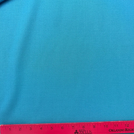 1970's Aqua Blue Ribbed Worsted Wool Fabric (C7) - BTY