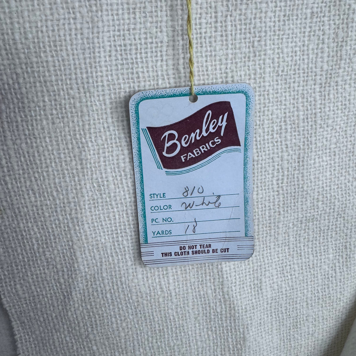 1970's White Wool/Nylon with Bonded Back Fabric by Benley Fabric (C8)- BTY