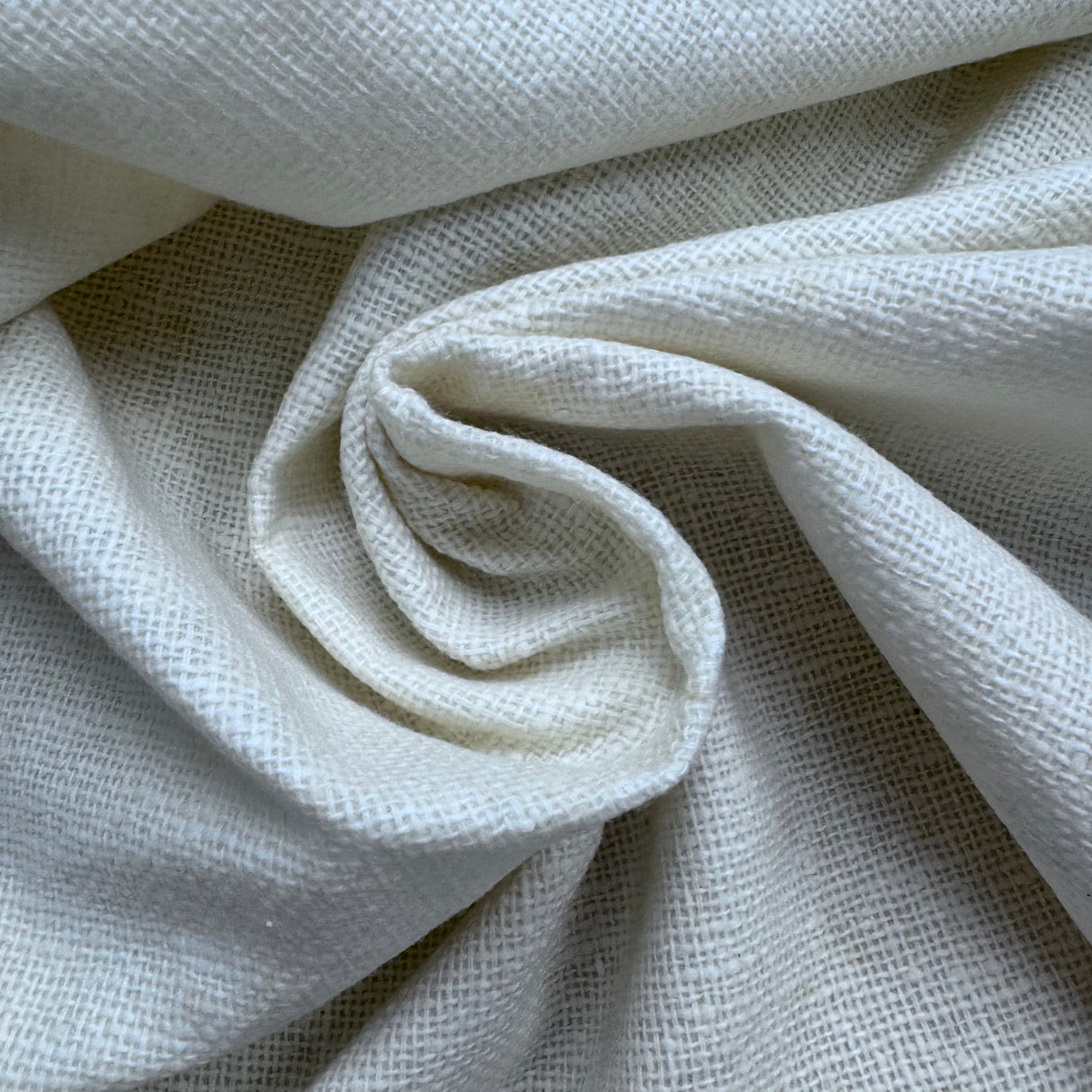 1970's White Wool/Nylon with Bonded Back Fabric by Benley Fabric (C8)- BTY