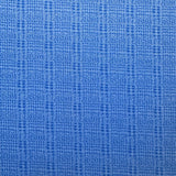 1970's Cornflower Blue with Dark Blue Plaid Polyester Double Knit Fabric (C10) - BTY