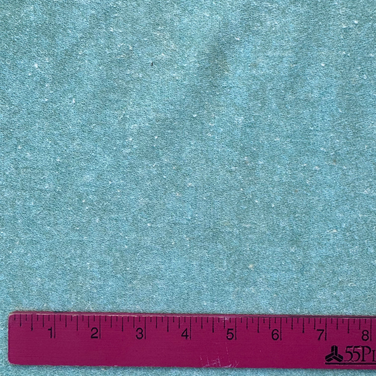 1970's Light Blue, Green and White Speckled Polyester Blend Fabric (D3) - BTY