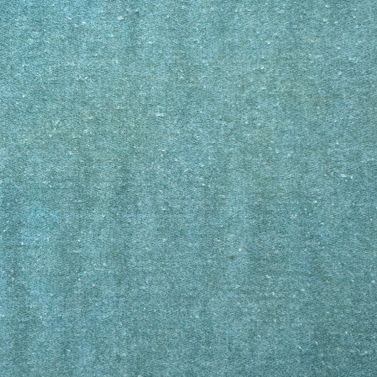 1970's Light Blue, Green and White Speckled Polyester Blend Fabric (D3) - BTY