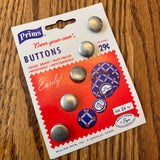 1960’s Prims Round "Cover-Your-Own" Buttons - Set of 5 - Size 24 (9/16") - on card