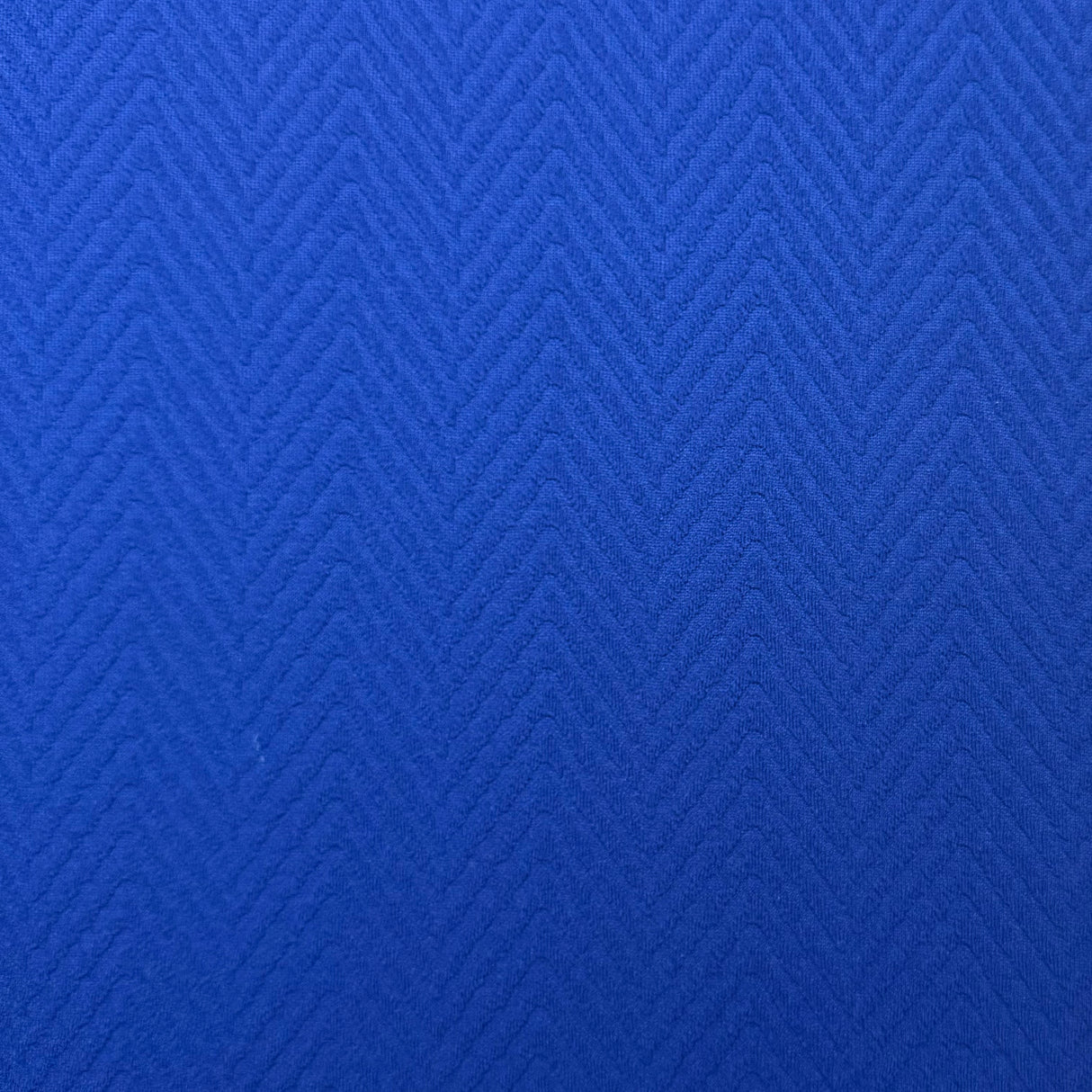 1970's Navy Blue Zig Zag Double Knit Polyester Fabric (D9) - BTY