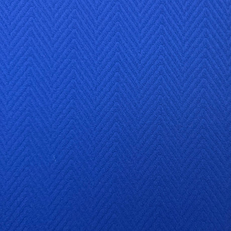 1970's Navy Blue Zig Zag Double Knit Polyester Fabric (D9) - BTY