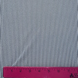 1970's White and Navy Stripe Double Knit Polyester Fabric (D10) - BTY