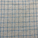 1970's Blue and Tan Plaid Double Knit Polyester Fabric