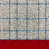 1970's Blue and Tan Plaid Double Knit Polyester Fabric