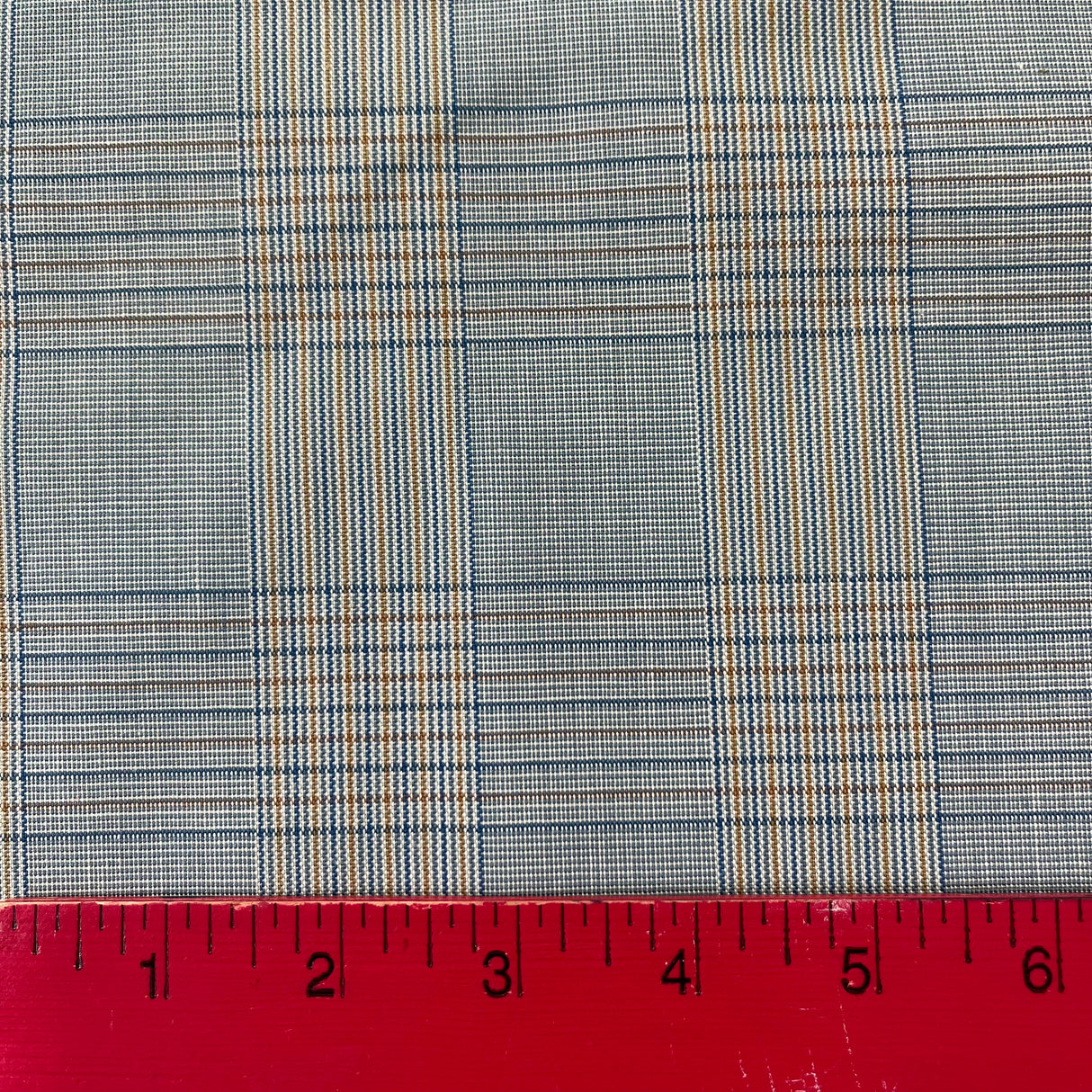 1960’s Blue and Yellow Plaid Suiting Fabric - Polyester Cotton Blend - BTY