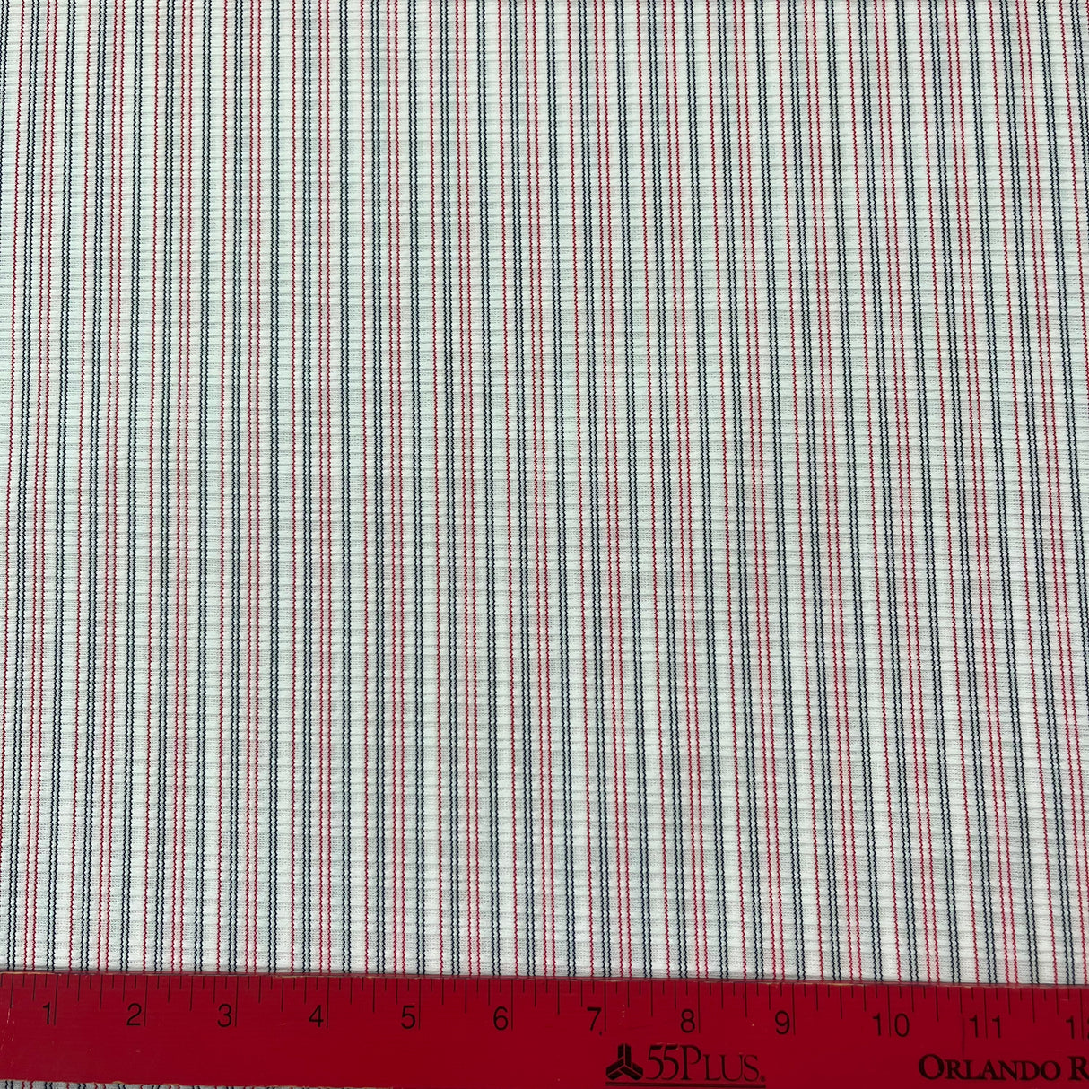 1970’s Red, White, and Blue Stripe Polyester Double Knit Fabric - BTY