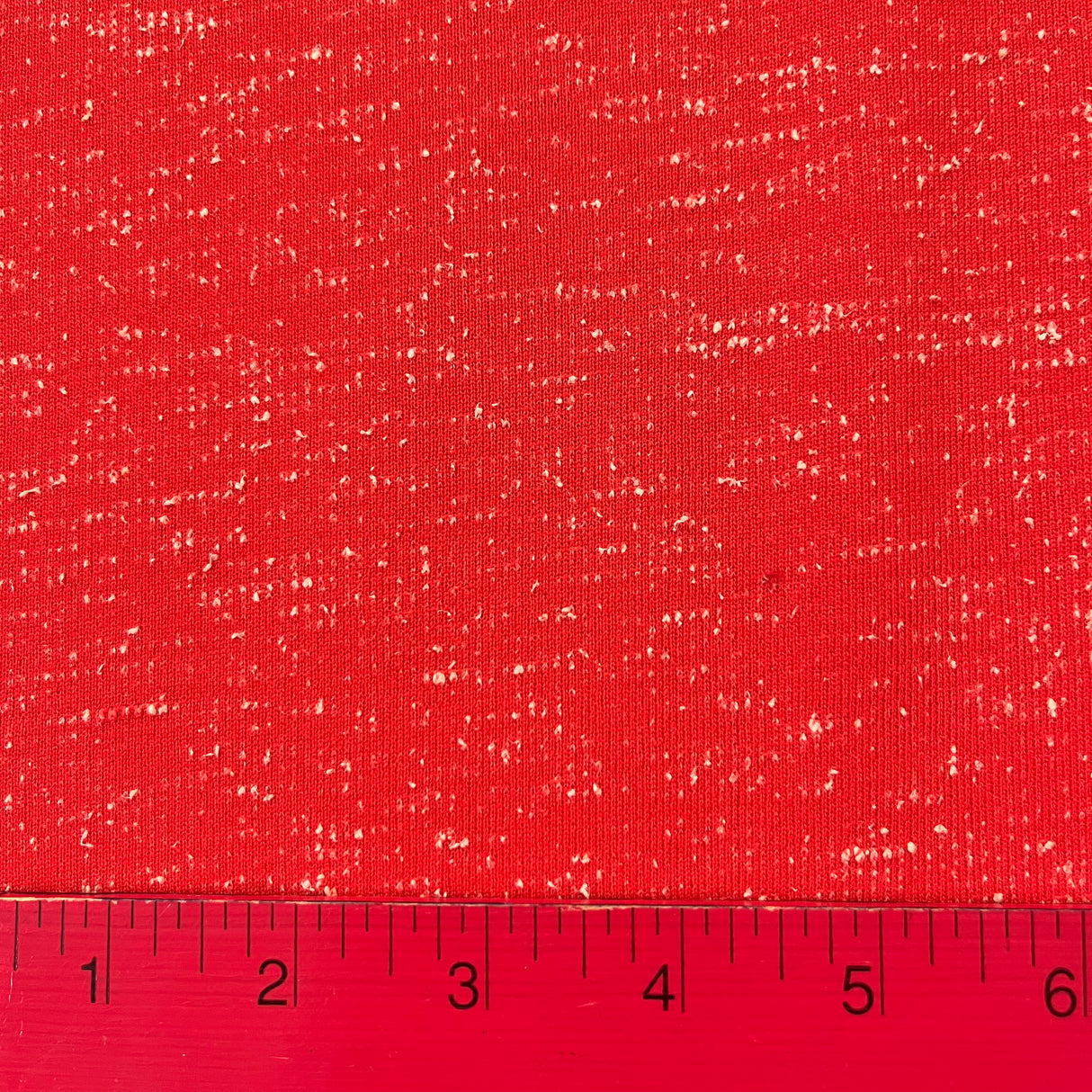 1970’s Red with White Speckles Fabric- Polyester Jersey - BTY