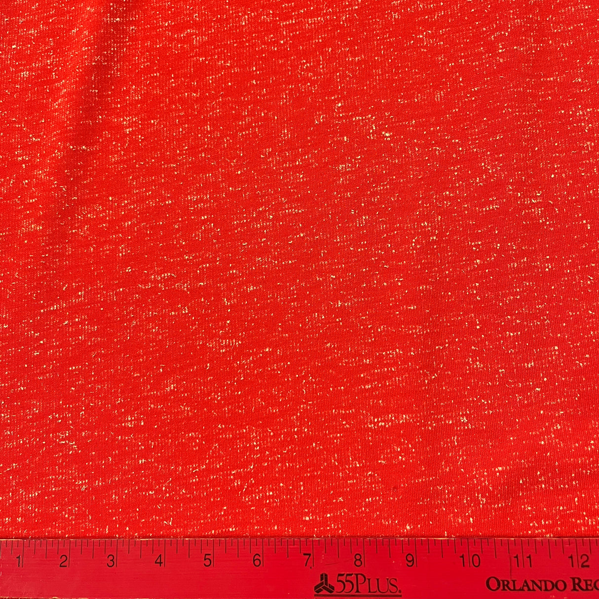 1970’s Red with White Speckles Fabric- Polyester Jersey - BTY