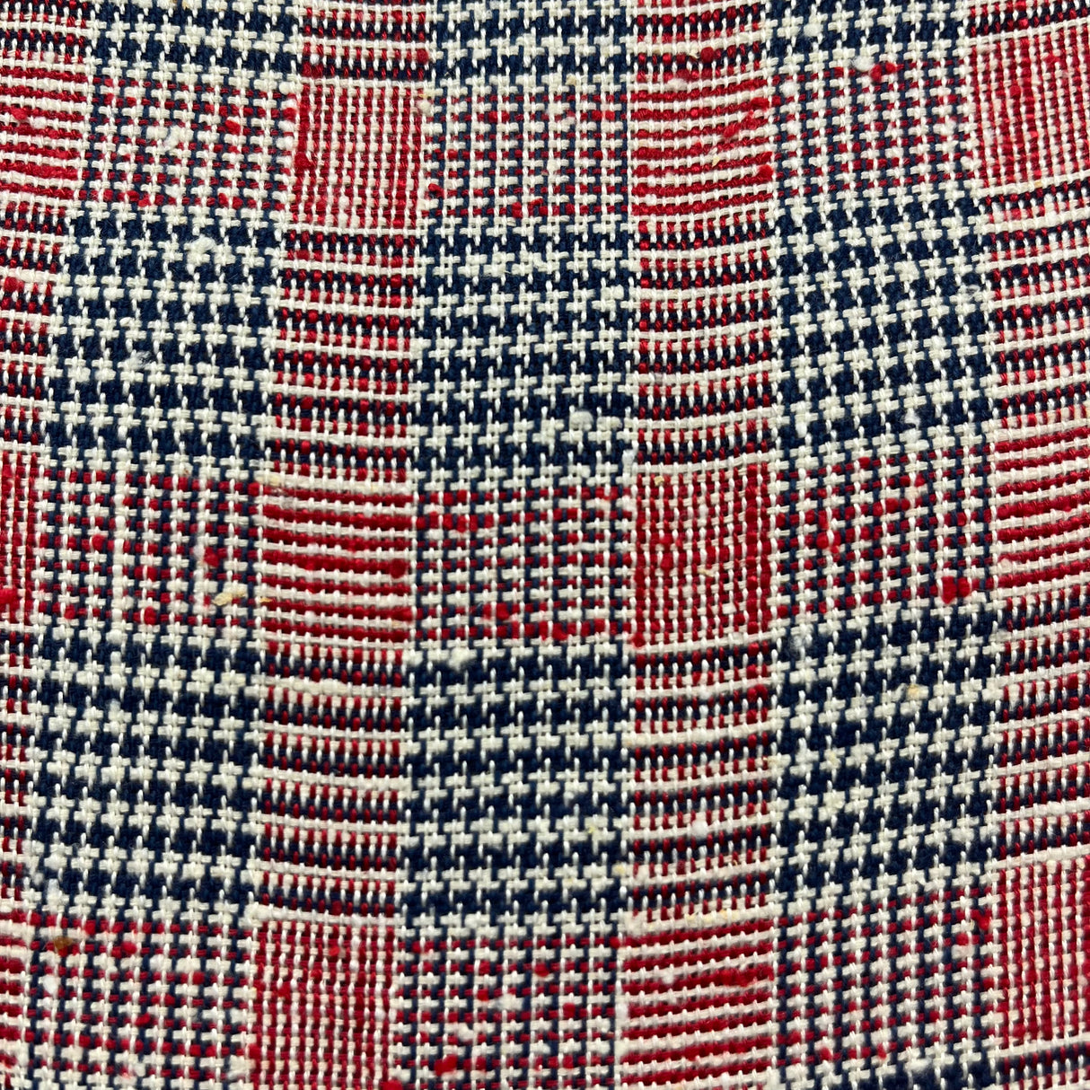 1960’s Red, White, and Blue Plaid Fabric - Cotton blend - BTY