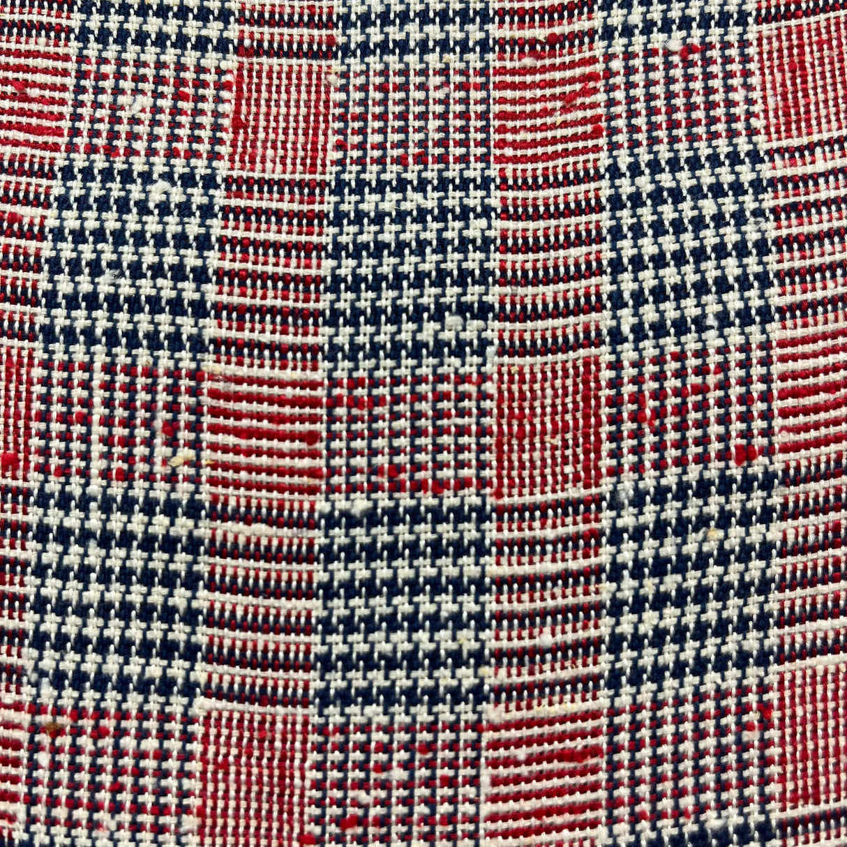 1960’s Red, White, and Blue Plaid Fabric - Cotton blend - BTY