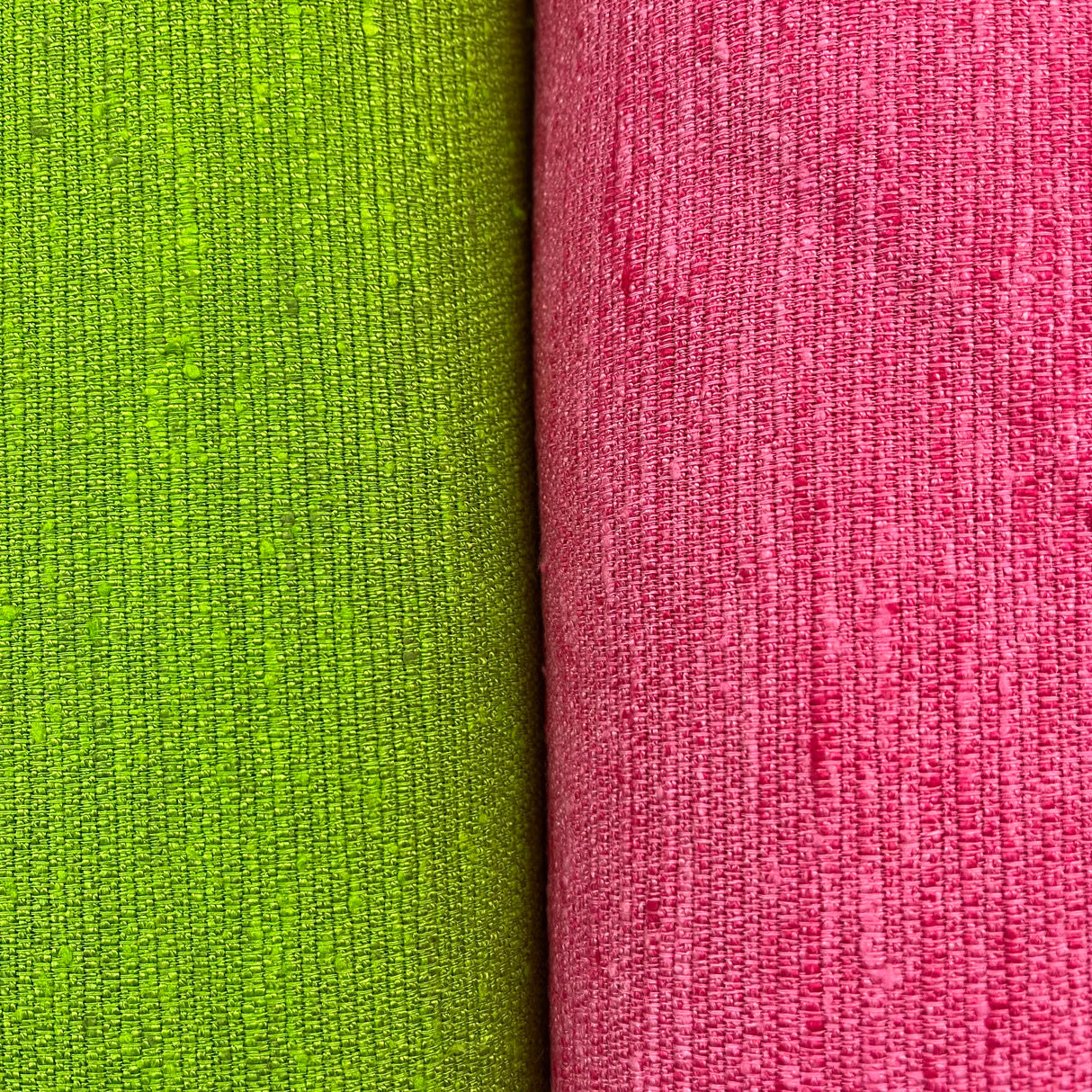 1970’s Bright Green or Pink Rayon/Cotton Blend Fabric - BTY