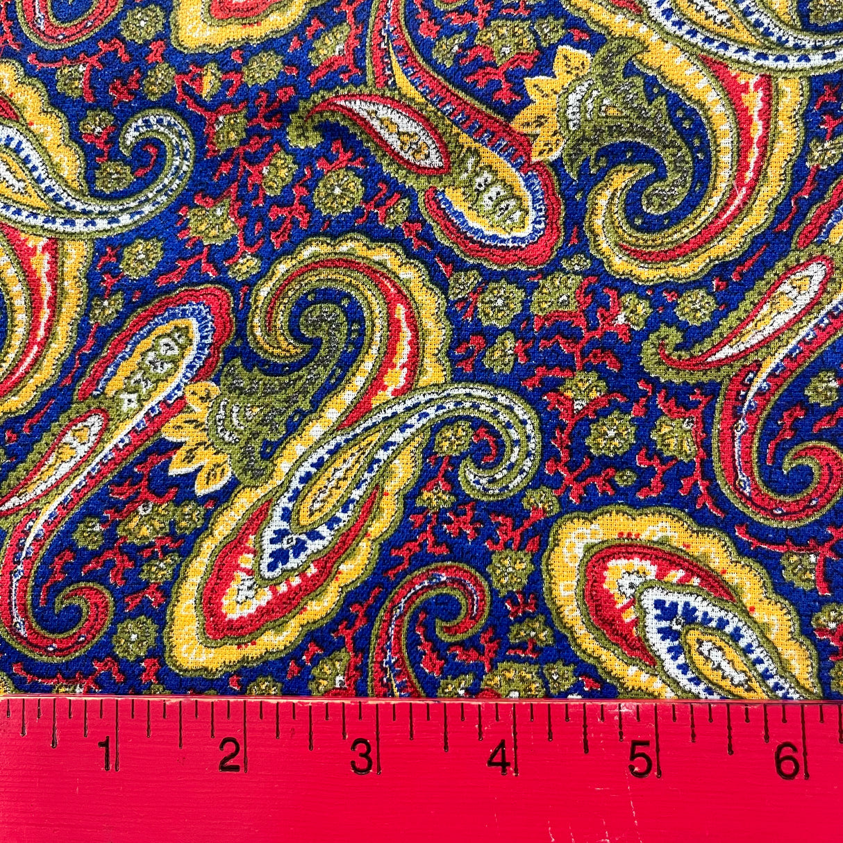 1970’s Bright Multicolor Paisley Crepe Fabric - Cotton/Poly Blend