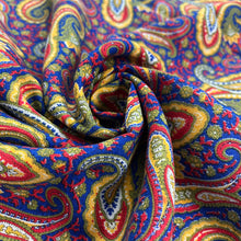 1970’s Bright Multicolor Paisley Crepe Fabric - Cotton/Poly Blend